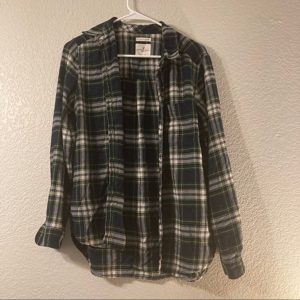 AE Green Plaid Flannel